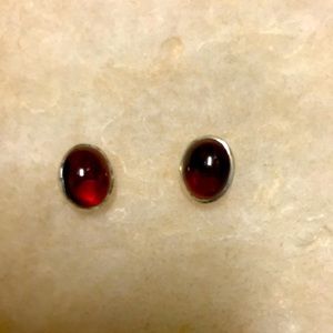 Beautiful pierced earrings set in modern silver.